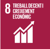 Icona ODS 2030. Objectiu 8: Treball decent i creixement econòmic